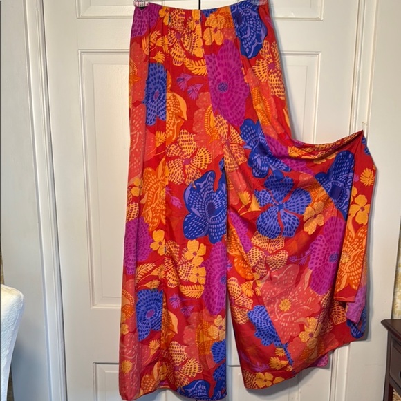Live 4 Truth Vibrant Orange Red and Blue Wide Palazzos Leg with Split Sides - Picture 8 of 10